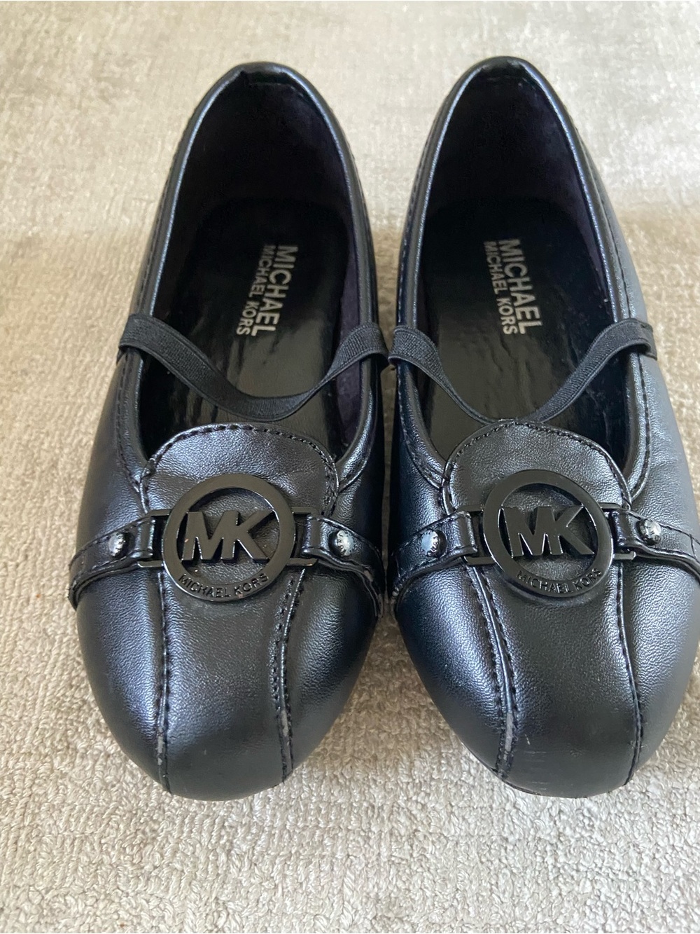 Michael Kors Black Girls' Logo Mary Jane Flats